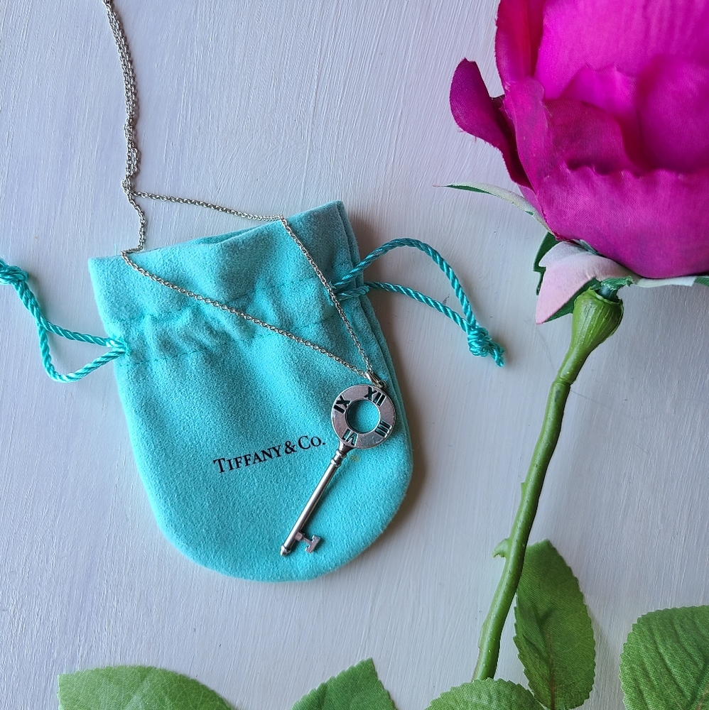 Tiffany Atlas Roman Numeral Key Pendant Necklace